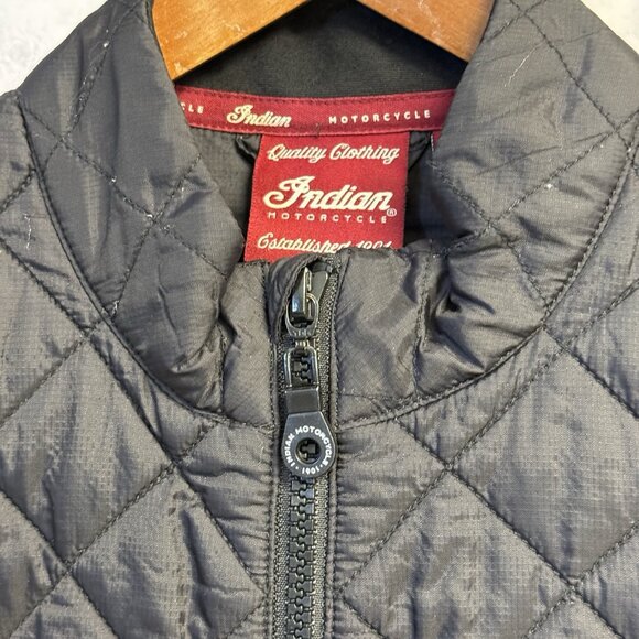 Indian Motorcycle Quilted Vest Black Full Zip Womens XS Black - Picture 4 of 11